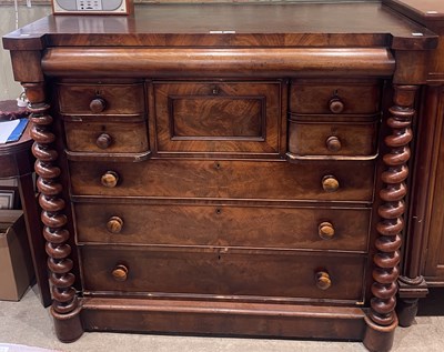 Lot 691 - A 19th century mahogany Scottish chest, fitted...