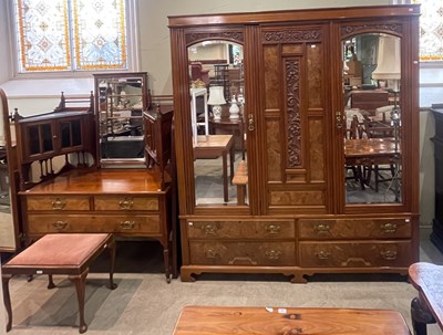 Lot 702 - A Victorian walnut two piece bedroom suite...