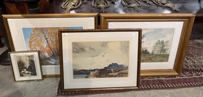 Lot 725 - John Wallace  
Forest scene with two horses...