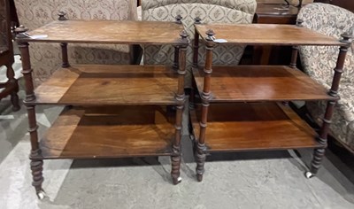 Lot 731 - A pair of 19th century mahogany three tier...