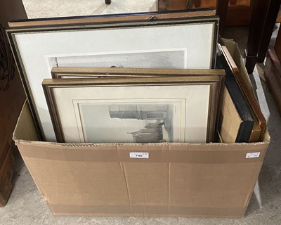 Lot 740 - Box - assorted pictures and prints relating to...