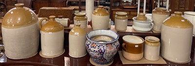 Lot 739 - A collection of assorted stoneware flagons,...