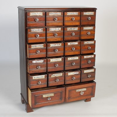 Lot 19 - A 19th century and later mahogany Apothecary...