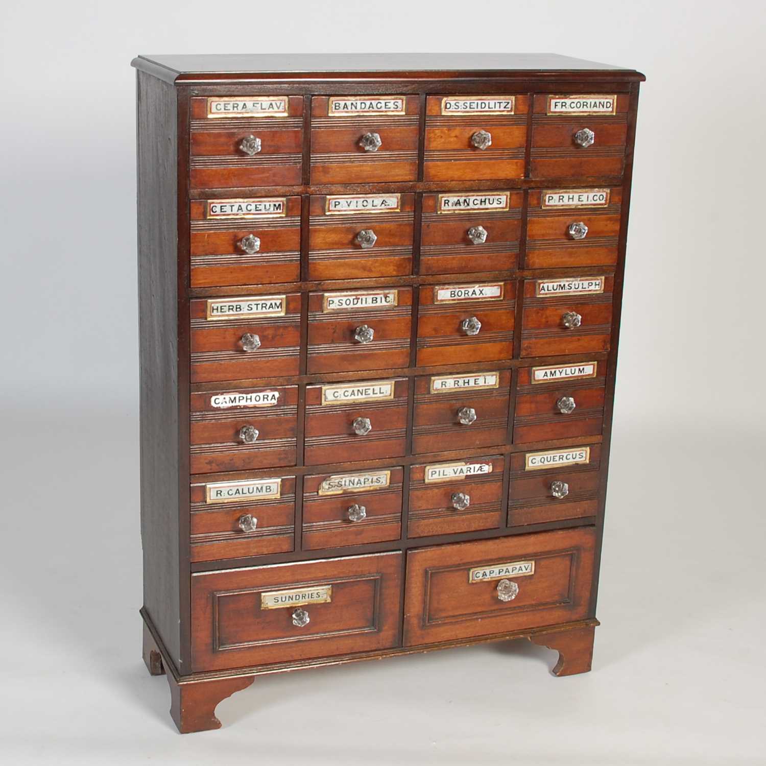 Lot 19 - A 19th century and later mahogany Apothecary...
