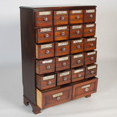 Lot 19 - A 19th century and later mahogany Apothecary...