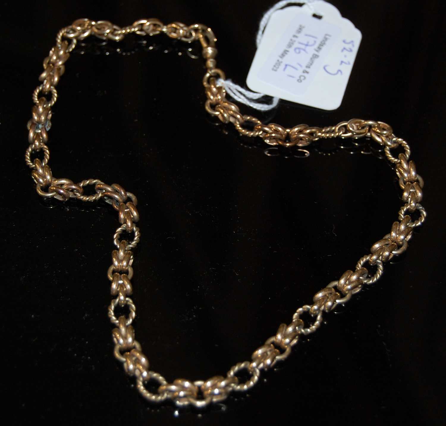 Lot 176 - A 9ct gold necklace, 52.2 grams