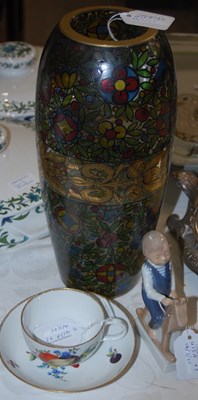 Lot 413A - An Art Deco clear and painted glass bullet...