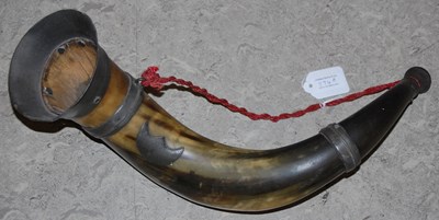 Lot 574A - A Scottish 19th century cow horn applied with...