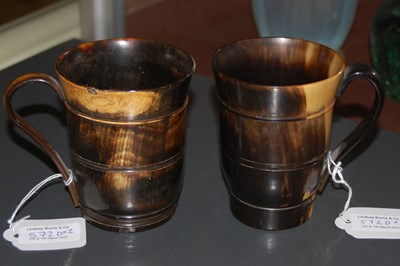 Lot 572D - Two early 19th century Scottish horn cups of...