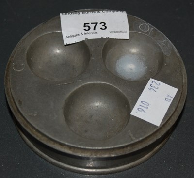 Lot 573 - An unusual late 17th century pewter circular...