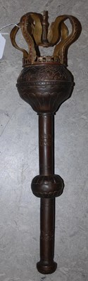 Lot 572H - A copper ceremonial mace with knopped...