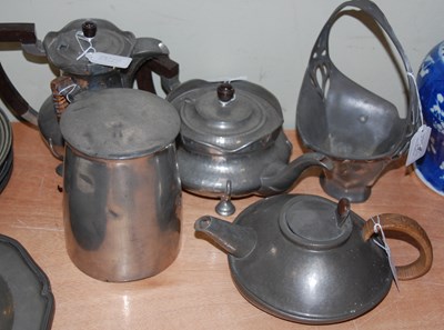 Lot 571I - A Liberty & Co Tudric pewter teapot designed...