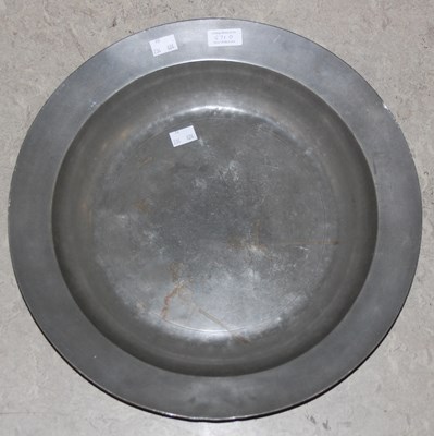 Lot 571D - An 18th century large pewter basin with plain...