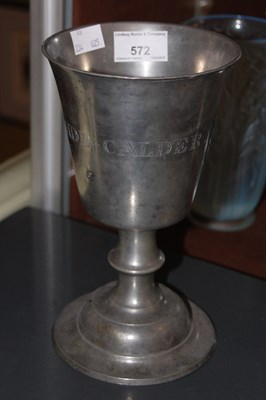 Lot 572 - A late 18th century Scottish pewter communion...