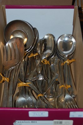 Lot 561A - A suite of plated rat-tail pattern table cutlery.