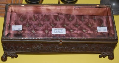 Lot 564A - A 19th century copper display casket on ball...