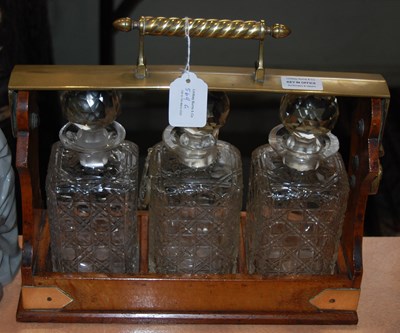 Lot 569G - An oak tantalus with silver-plated mounts,...