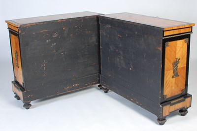 Lot 39 - A pair of late 19th century Kingwood, ebonised...