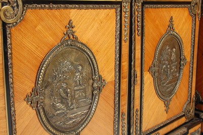 Lot 39 - A pair of late 19th century Kingwood, ebonised...