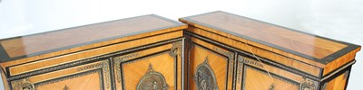 Lot 39 - A pair of late 19th century Kingwood, ebonised...