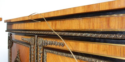 Lot 39 - A pair of late 19th century Kingwood, ebonised...
