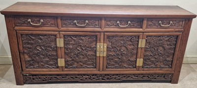 Lot 146 - A Chinese darkwood sideboard, late 19th/ early...