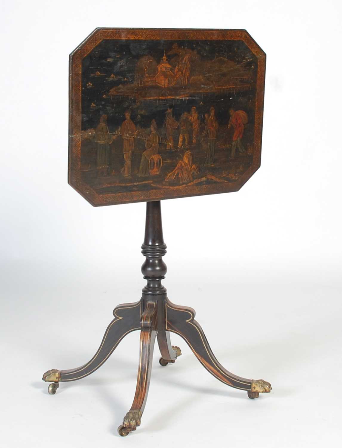 Lot 52 - A 19th century Regency lacquer Coromandel snap-...