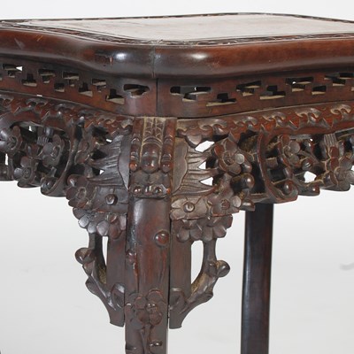 Lot 2 - An unusual Chinese darkwood urn stand, late...