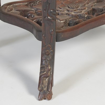 Lot 2 - An unusual Chinese darkwood urn stand, late...