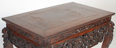 Lot 94 - A Chinese darkwood centre table, late 19th/...
