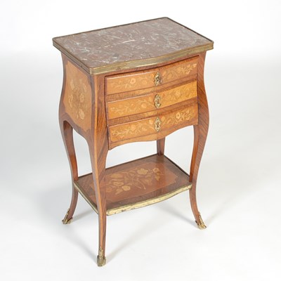 Lot 142 - A late 19th century French Kingwood, marquetry...