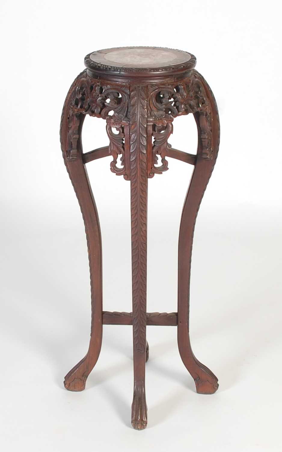 Lot 35 - A Chinese darkwood urn stand, late Qing...