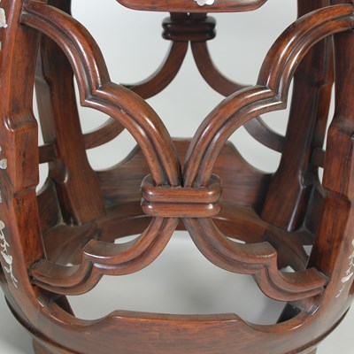 Lot 42 - A near pair of Chinese darkwood and...