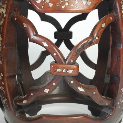 Lot 42 - A near pair of Chinese darkwood and...