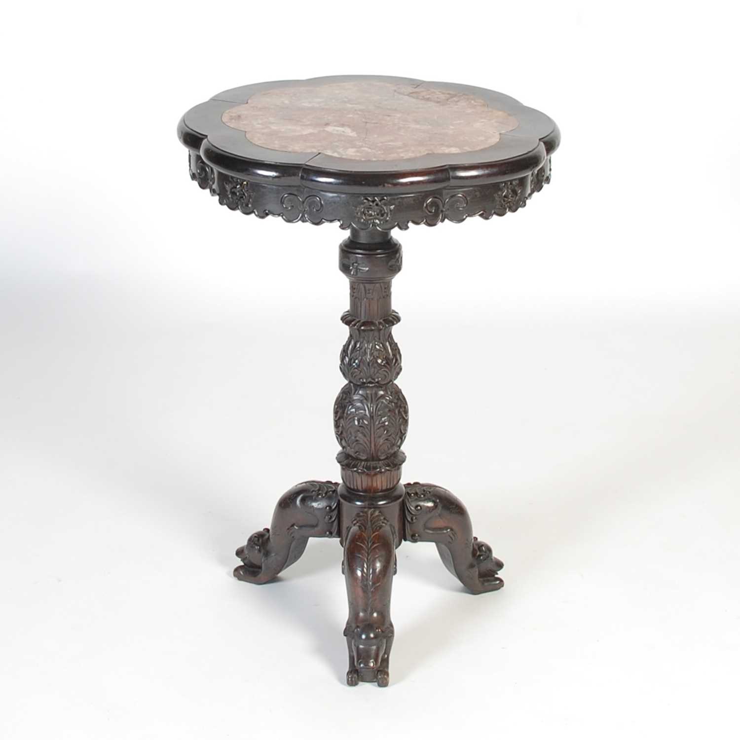 Lot 86 - A Chinese darkwood occasional table, late Qing...