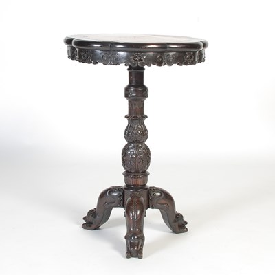 Lot 86 - A Chinese darkwood occasional table, late Qing...