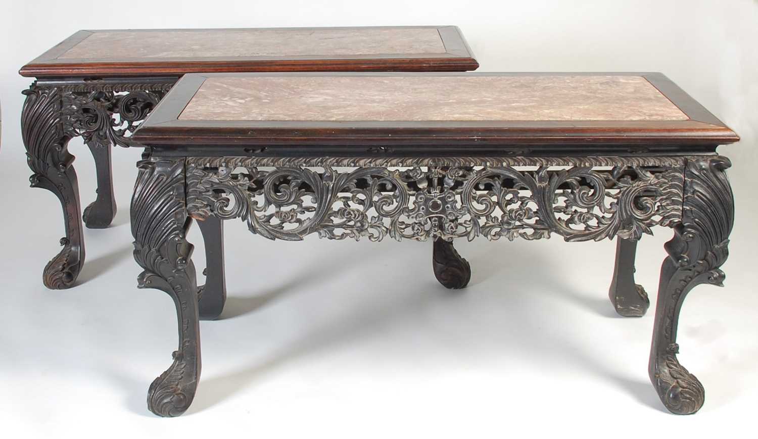 Lot 22 - An impressive pair of Chinese darkwood...