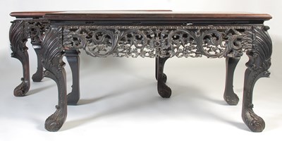 Lot 22 - An impressive pair of Chinese darkwood...