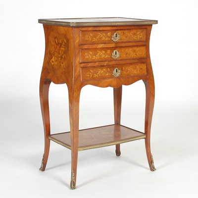 Lot 17 - A late 19th century French Kingwood, marquetry...