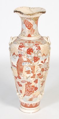 Lot 852 - A large Japanese Satsuma pottery floor vase,...