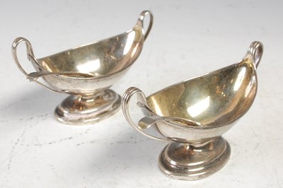Lot 456 - A pair of George III silver two handled boat...