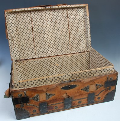 Lot 11 - A 19th century trunk by Seabrook, in leather...