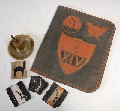 Lot 274 - Militaria Interest – a XIV Army leather desk...