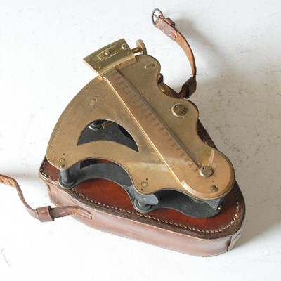 Lot 192 - A Military brass range finder, inscribed ‘Capt....