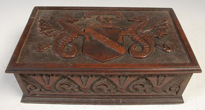 Lot 223 - A carved wood cigar box, with ‘Bedu’ gaming...