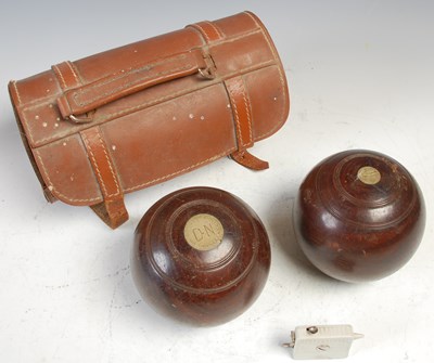 Lot 236 - A pair of bowling ‘woods’, stamped 'H. Nelmes...