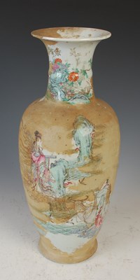 Lot 818 - A Chinese porcelain Famille Rose vase, Qing...