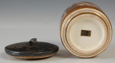 Lot 835 - A miniature Satsuma pottery cylindrical jar...