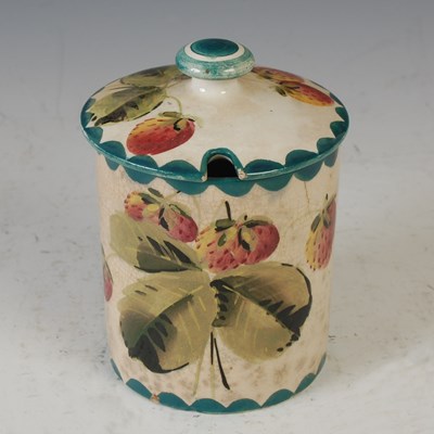 Lot 753 - A Wemyss pottery preserve jar and...