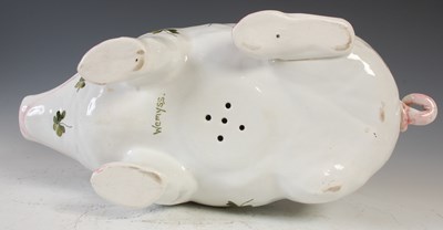 Lot 793 - A Wemyss pottery pig, decorated with shamrocks,...